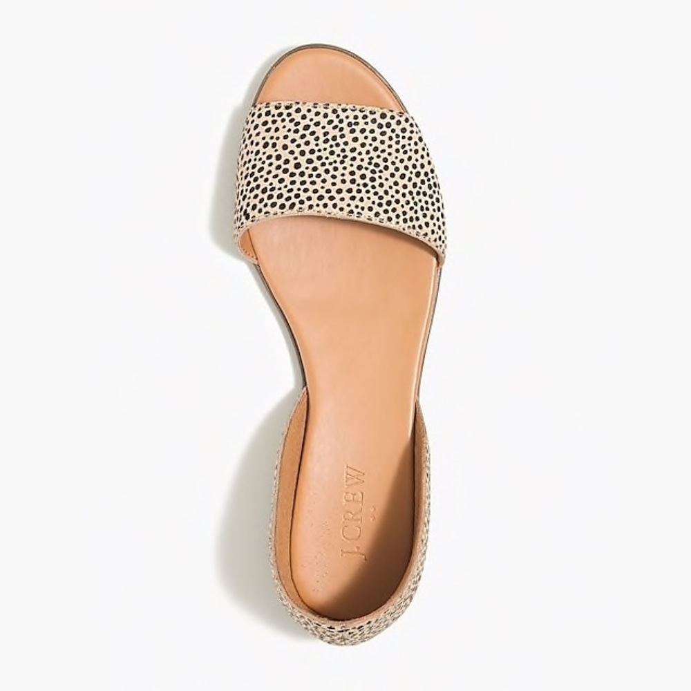 J.Crew Calf Hair Peep-Toe Flats Size 8